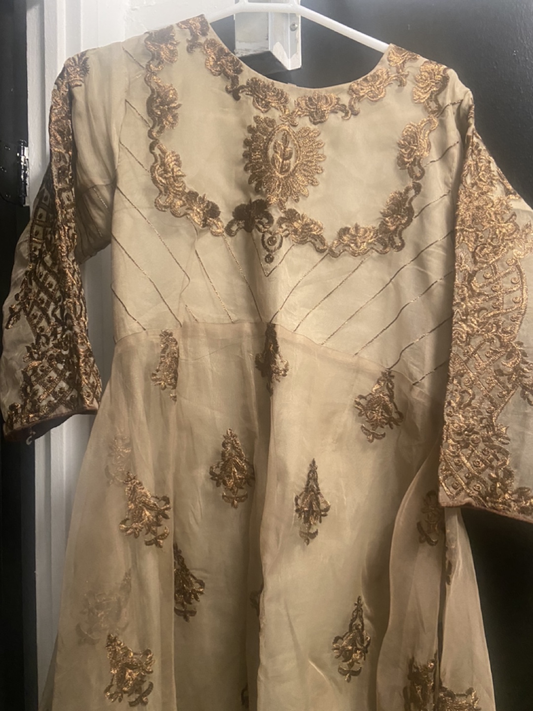 Beige Embroidered Dress 2 pieces - photo 3