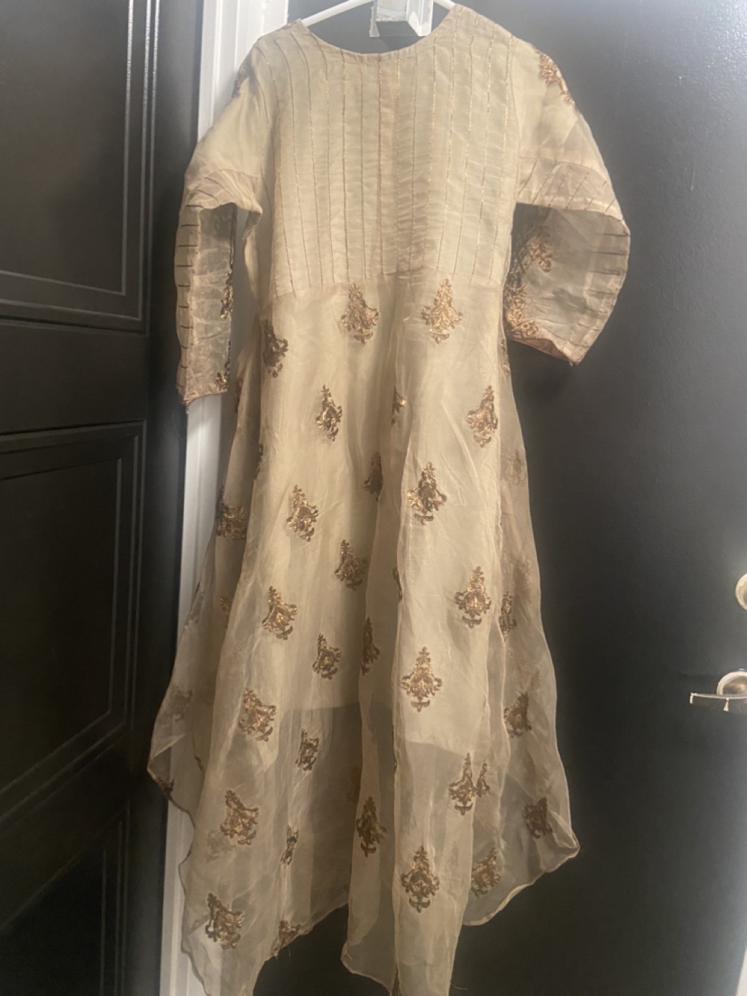 Beige Embroidered Dress 2 pieces - photo 4