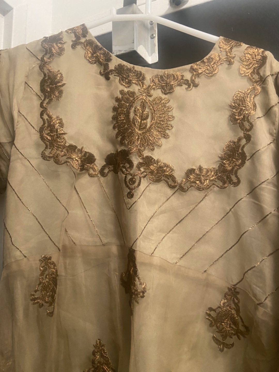 Beige Embroidered Dress 2 pieces - photo 2