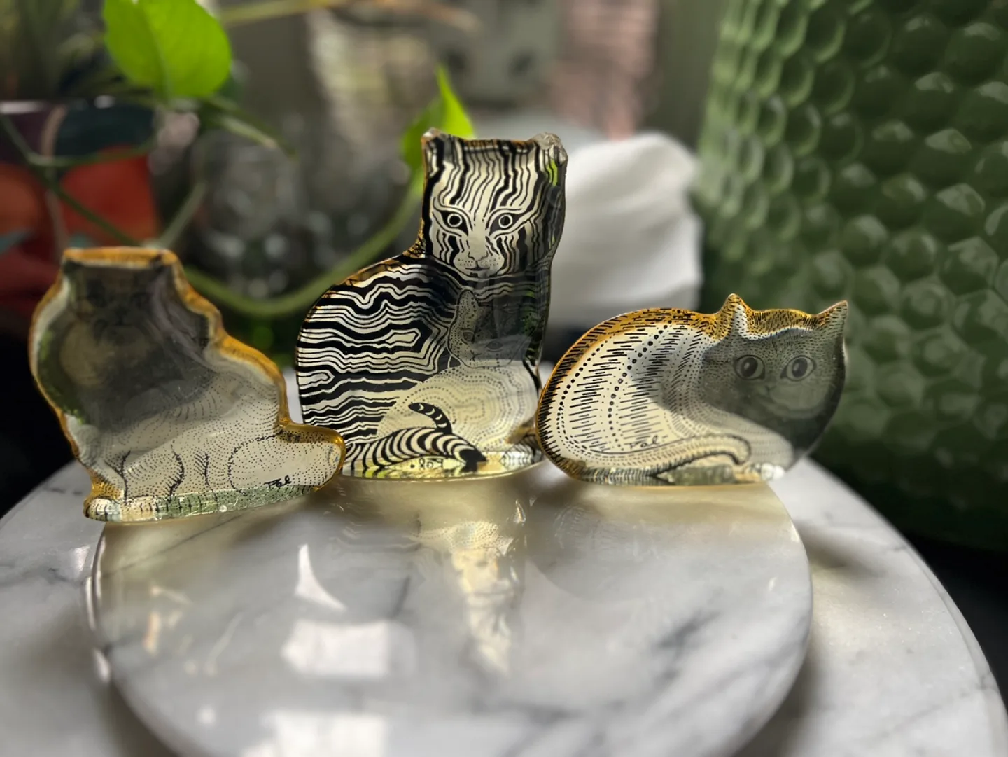 Vintage Lucite Cat Figurines x3 image indicator(4)