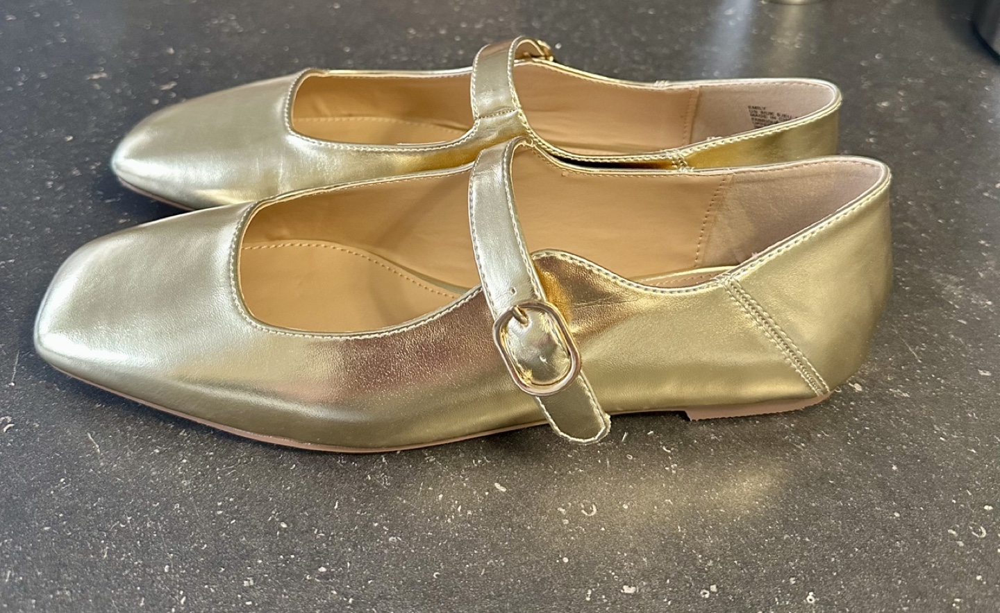 Gold Square Toe Ballet Flats - photo 2