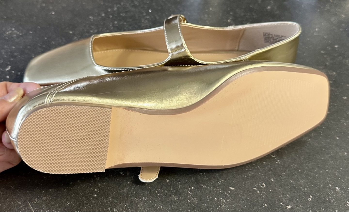 Gold Square Toe Ballet Flats - photo 3
