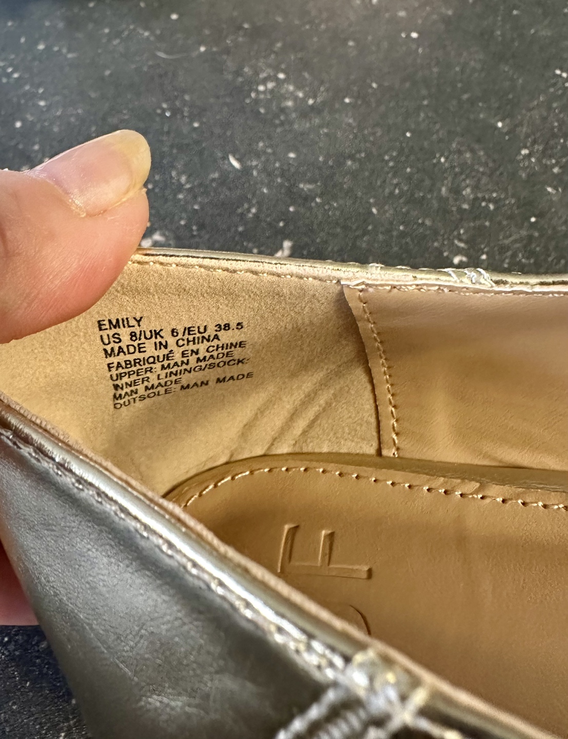 Gold Square Toe Ballet Flats - photo 4
