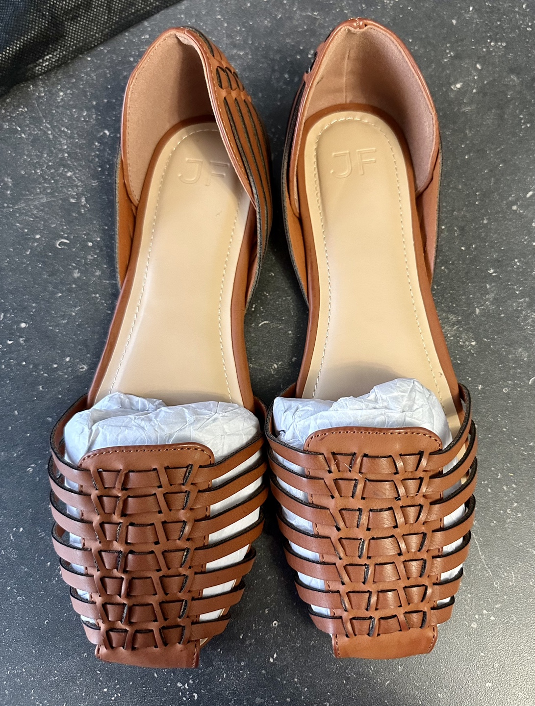 Women's Brown Woven Flat Sandals