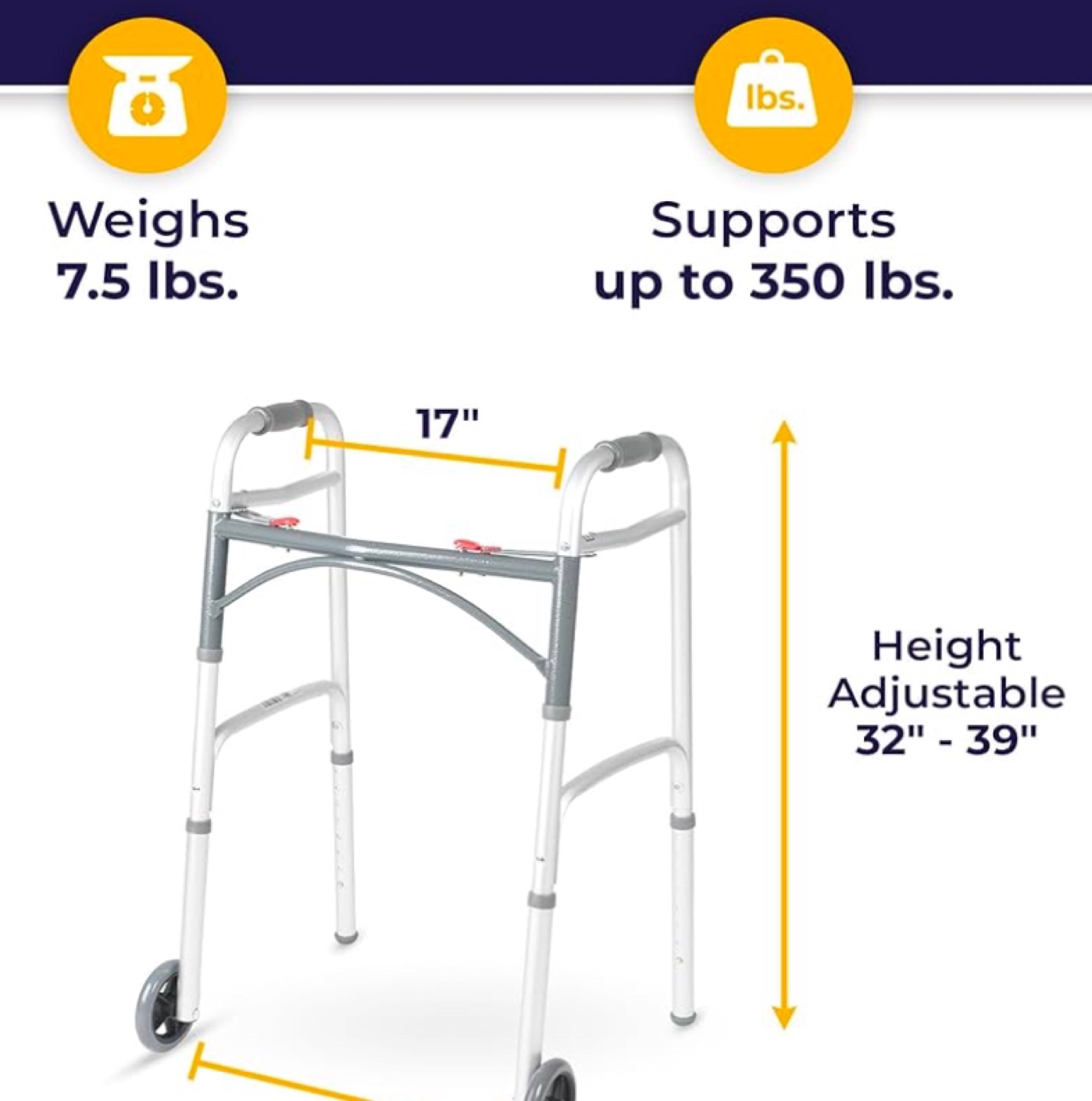 Drive Medical Deluxe Folding Walker - photo 2