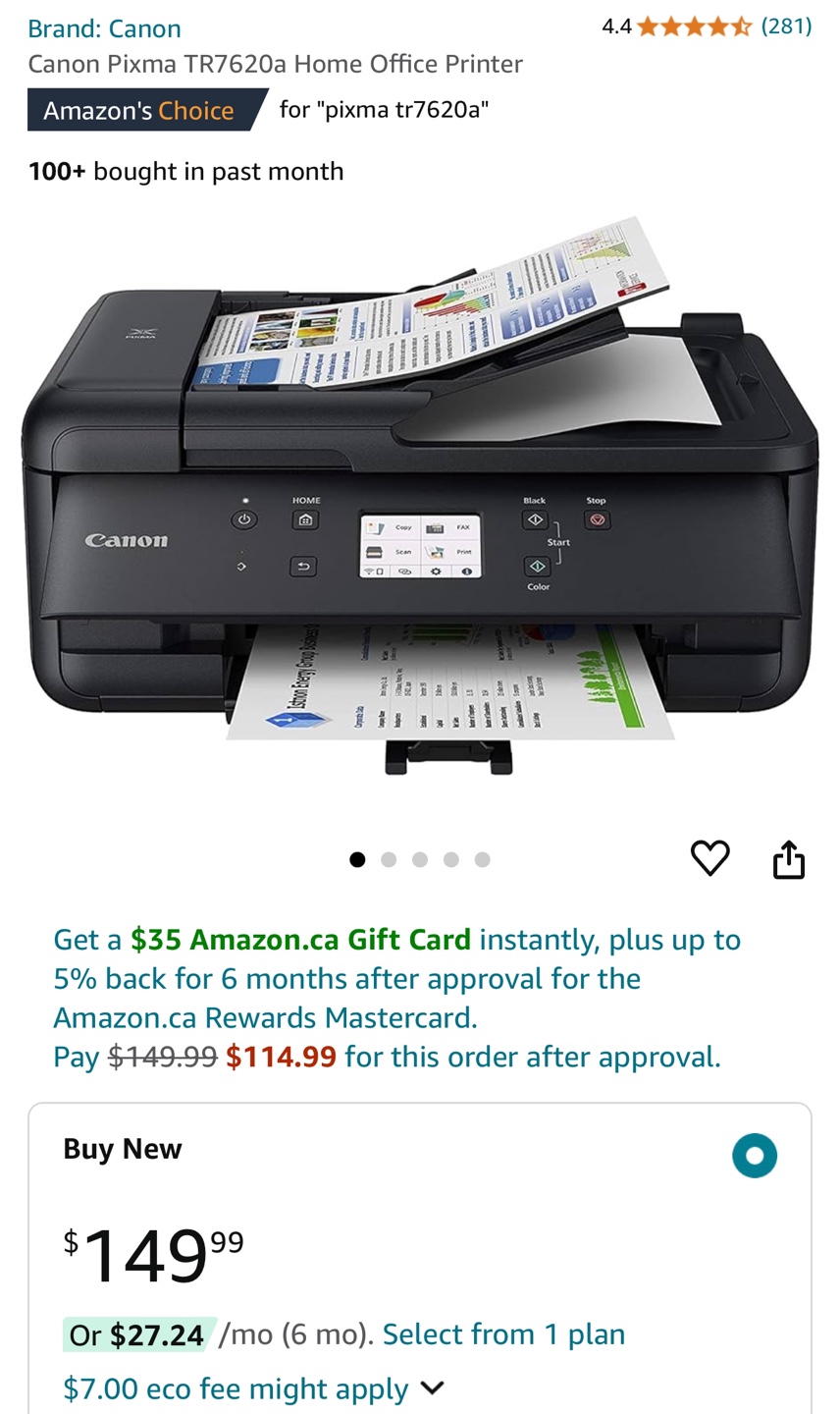 Canon PIXMA TR7620a Wireless All-in-One Printer - photo 3