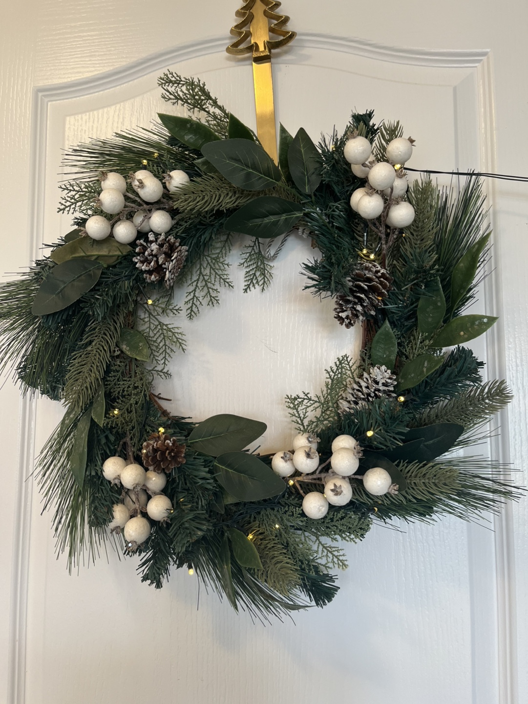 Christmas Wreath with White Berries