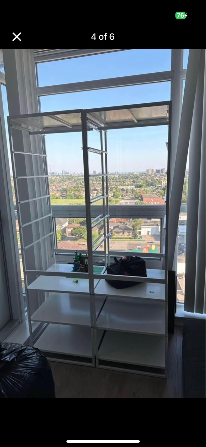 IKEA JONAXEL White Shelving Unit with Clothes Rail - photo 3
