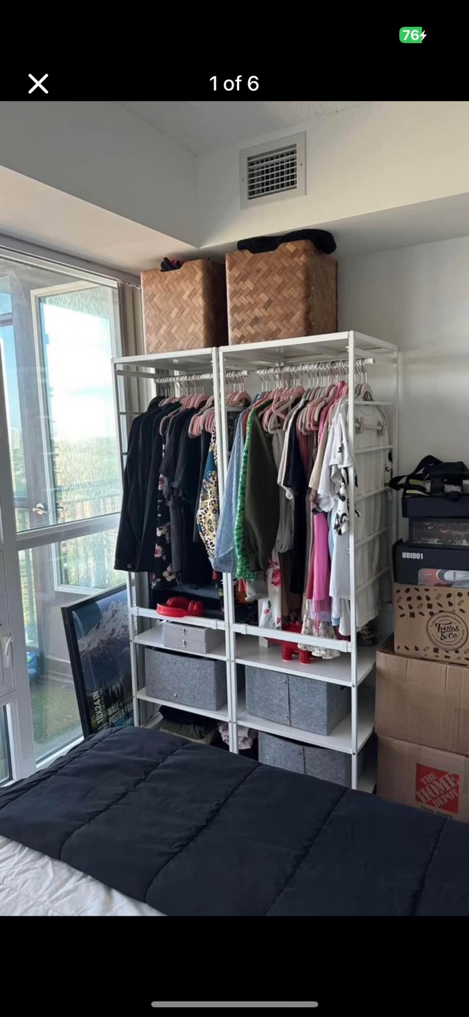 IKEA JONAXEL White Shelving Unit with Clothes Rail - photo 5