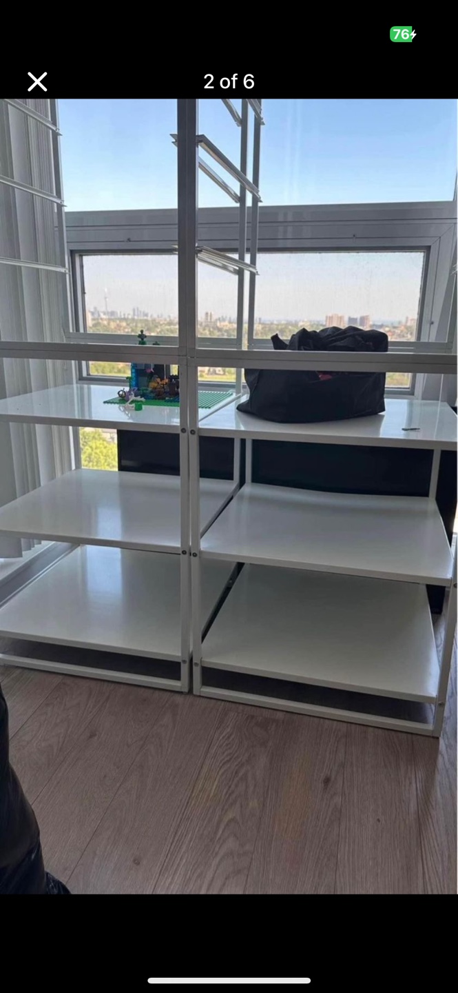 IKEA JONAXEL White Shelving Unit with Clothes Rail - photo 4