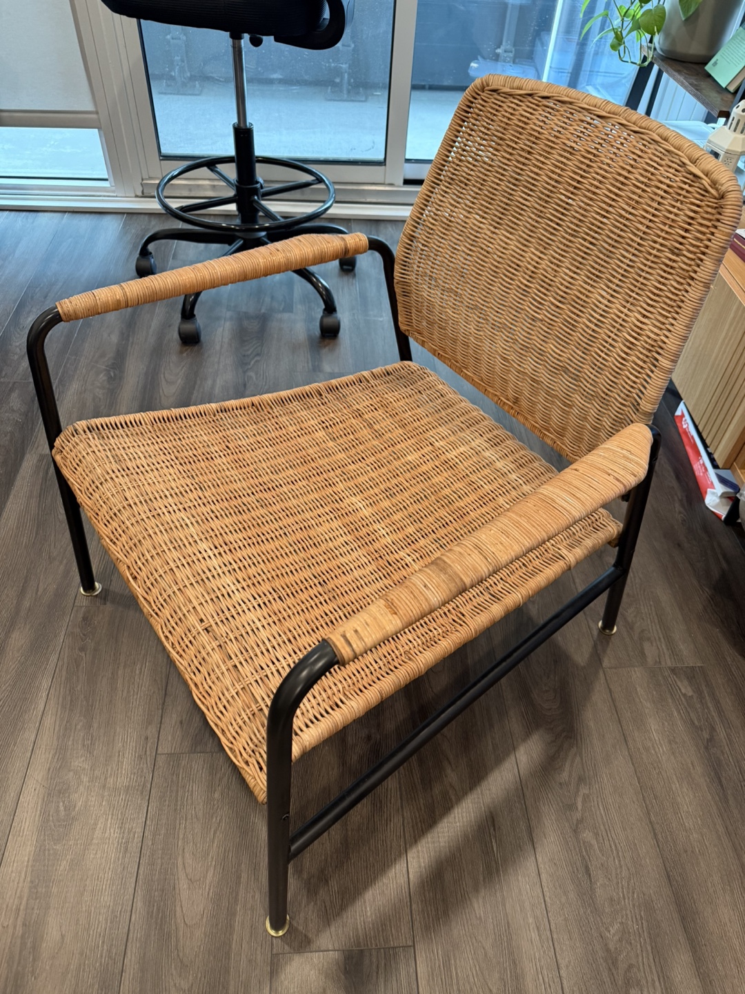 Wicker Chair with Black Metal Frame IKEA