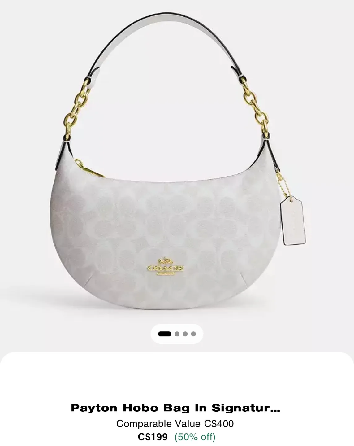 Coach Payton Hobo Bag brand new price firm thumbnail