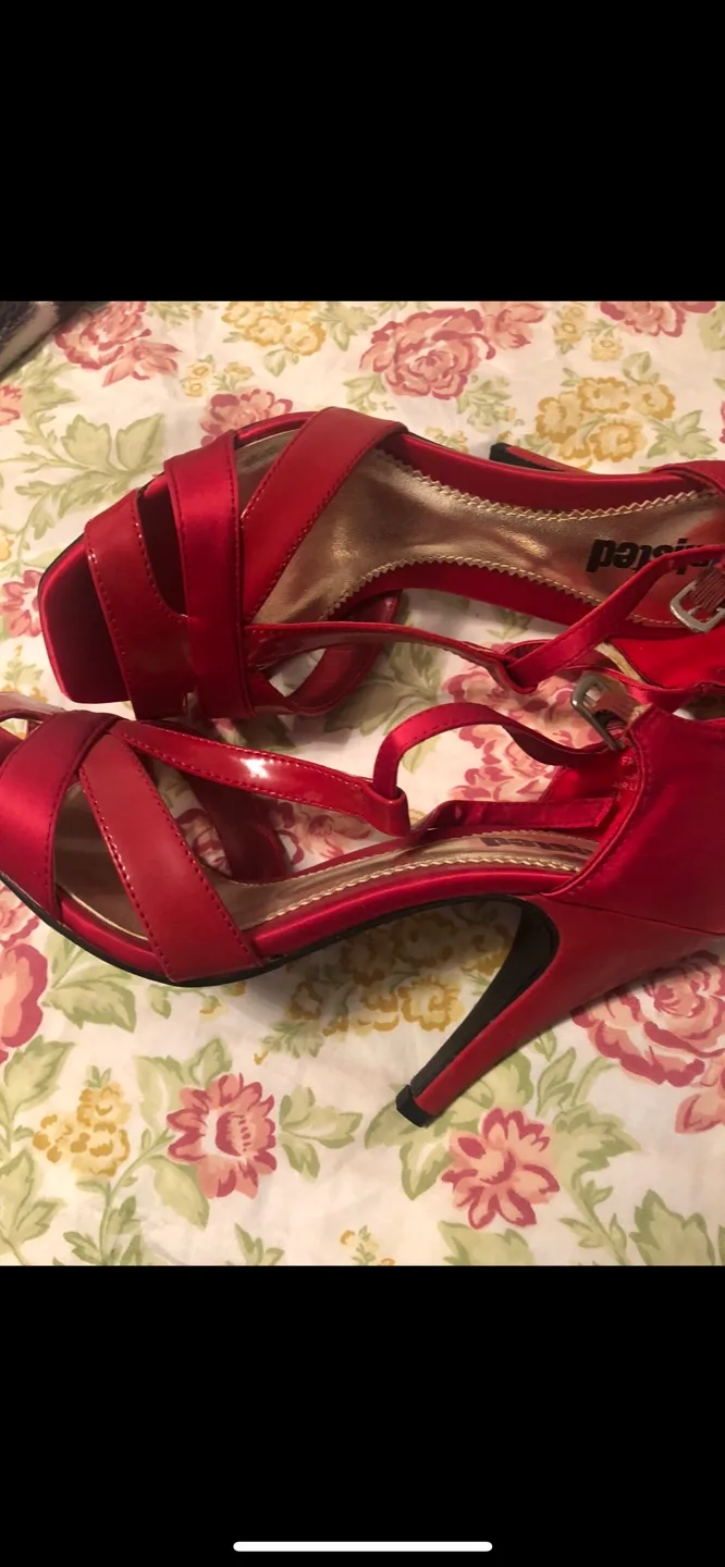 Red Satin Heels brand new each for $20 image indicator(2)
