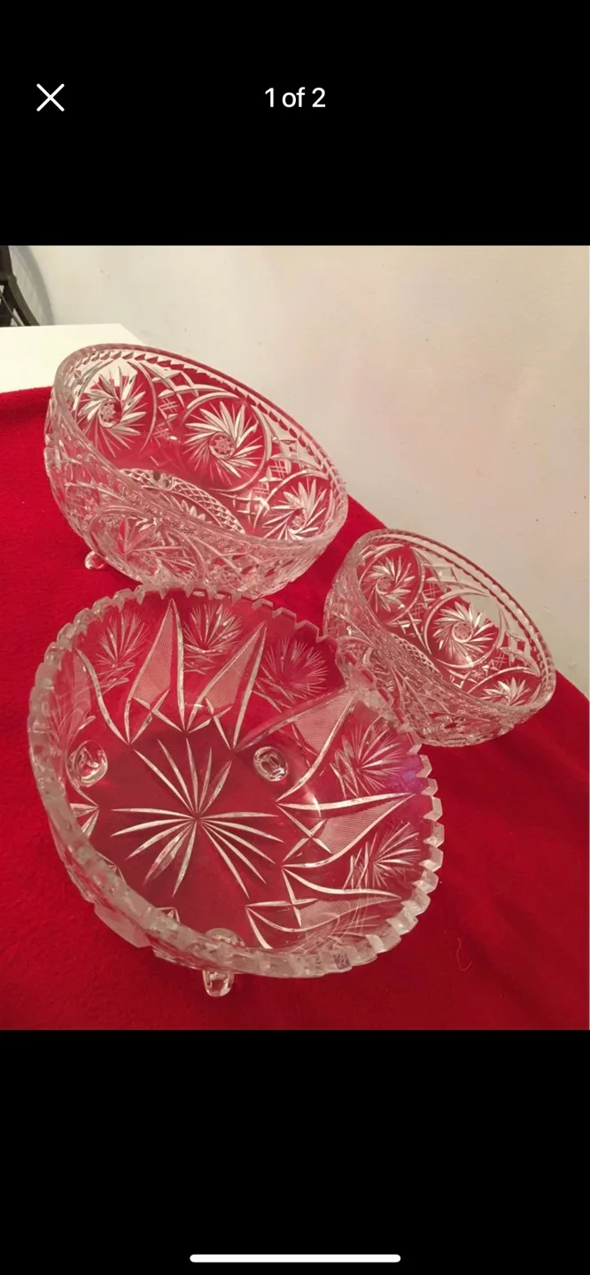 3 Crystal Bowls $29 each image indicator(2)