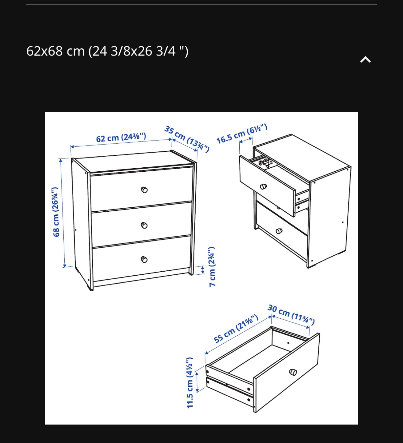IKEA 3-Drawer Chest of Drawers - photo 5
