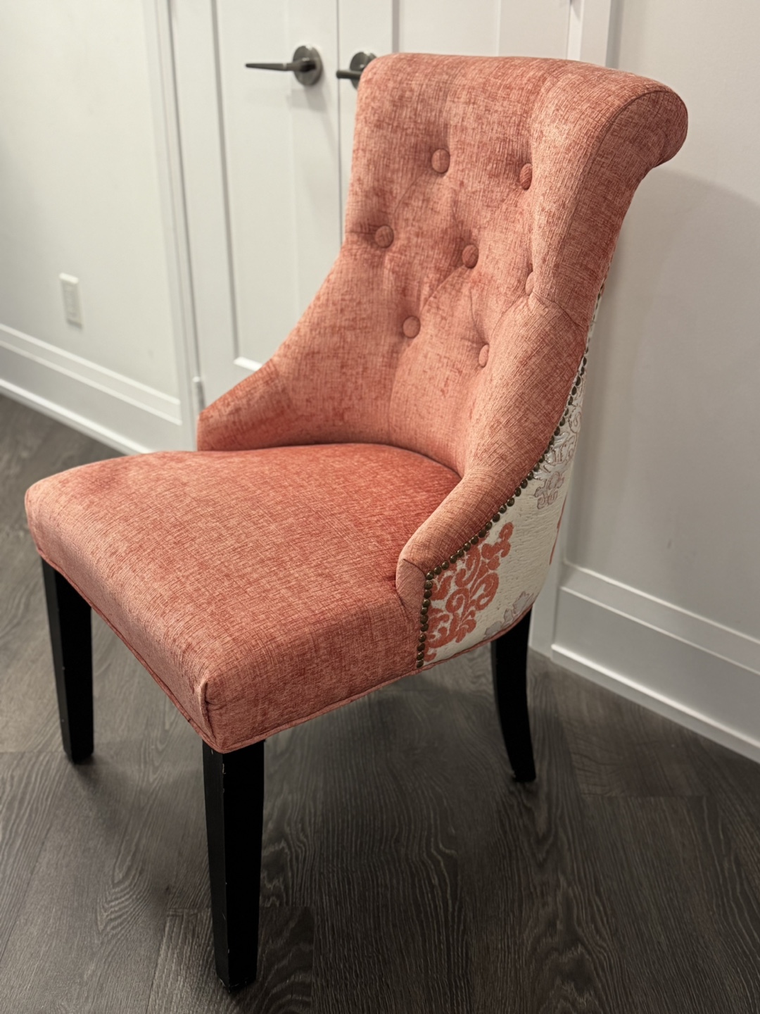 Damask Upholstered Accent Chair