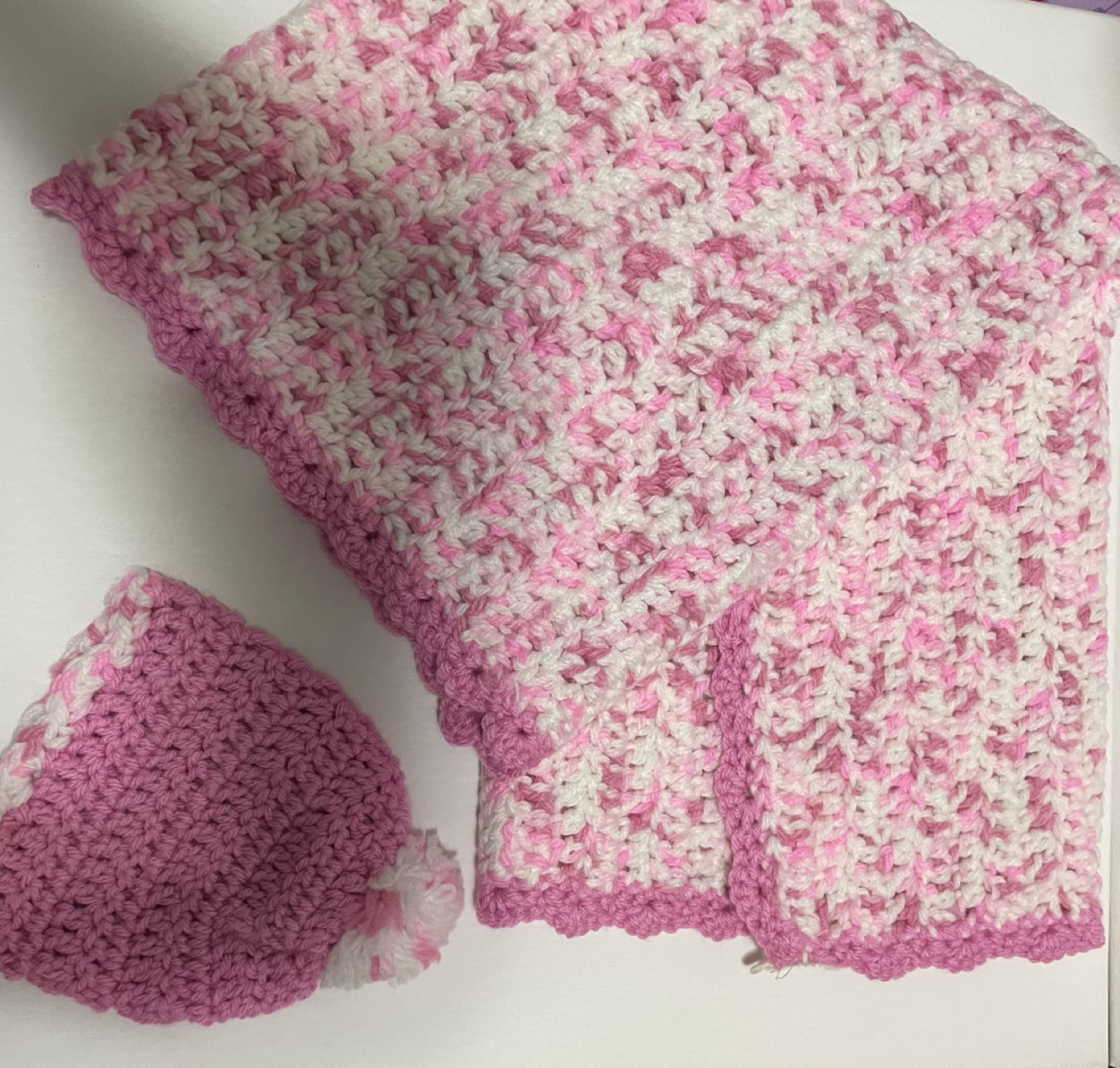 Handmade Baby Blanket and Hat Set