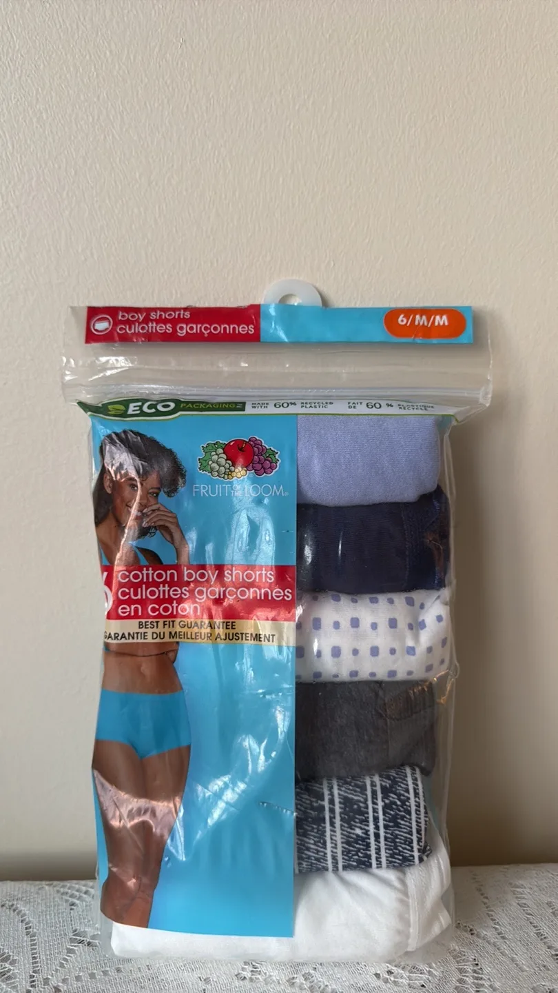 6-Pack Women's Boy Shorts  - Size 6 M (sealed) image indicator(2)