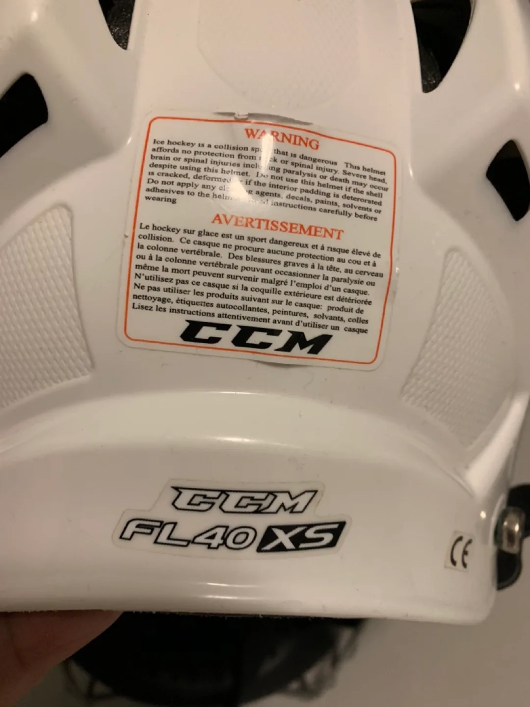 #thriftypicksYouth CCM FL40 XS Hockey Helmet with Cage image indicator(3)