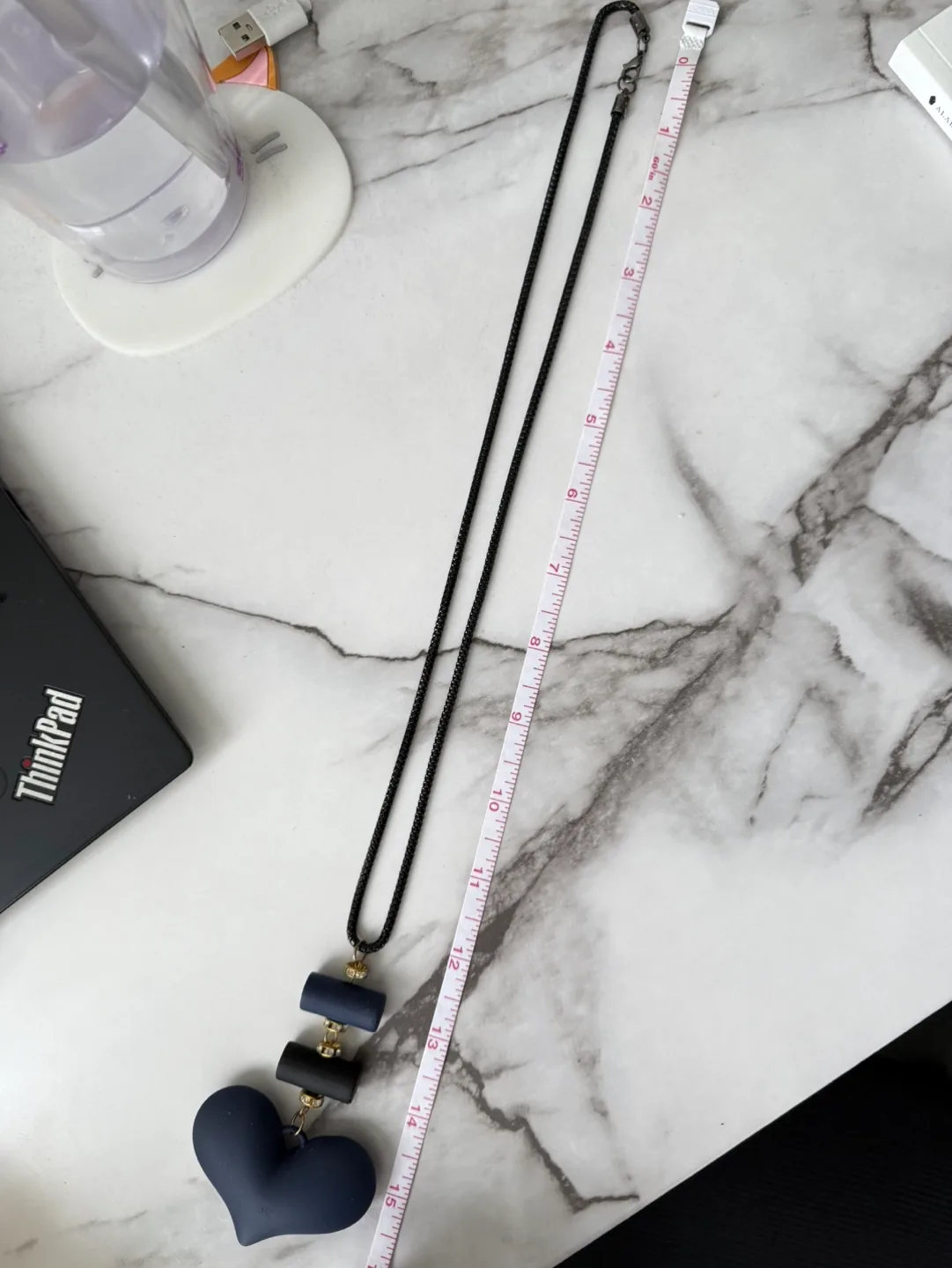 Navy Heart Long Necklace #ThriftyPicks image indicator(3)