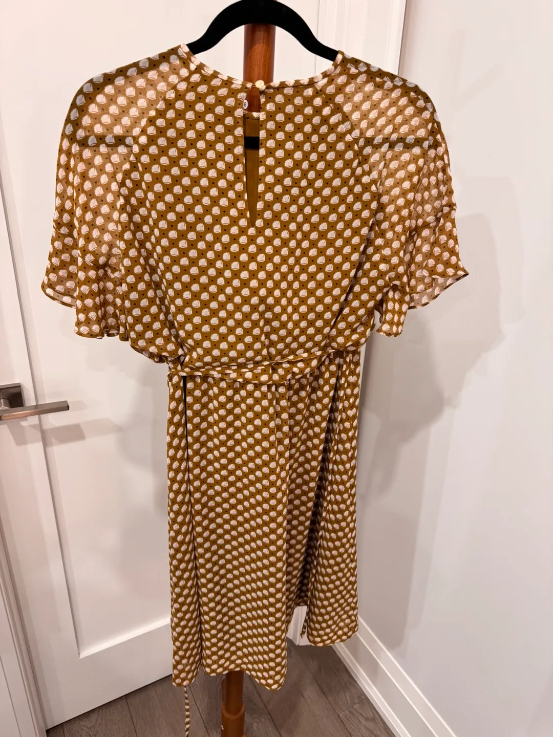 LOFT Mustard and White Print Dress image indicator(2)