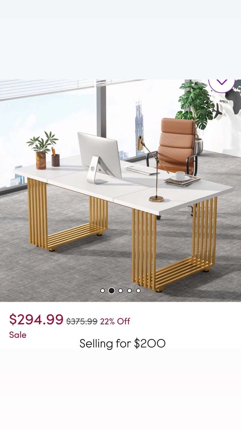 Modern Gold Office Desk