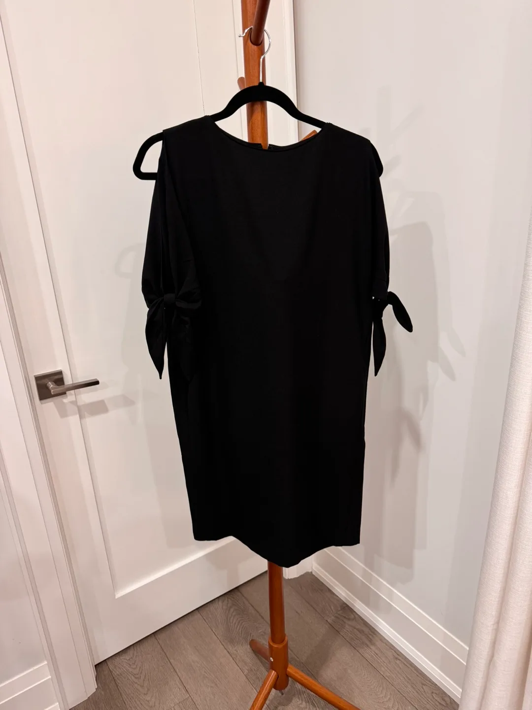 RW&CO. Black Dress with Tie Sleeves image indicator(2)