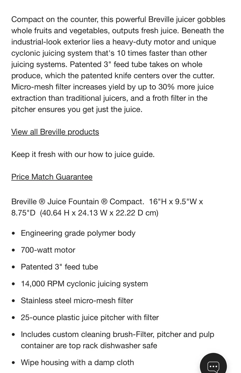 Breville Juice Fountain Compact Juicer image indicator(2)
