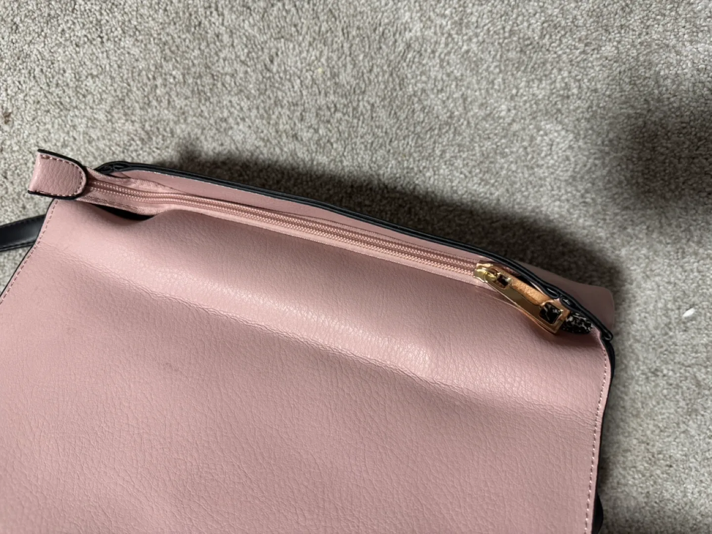 Pink and Black Faux Leather Backpack image indicator(3)