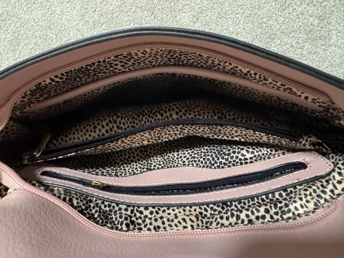 Pink and Black Faux Leather Backpack image indicator(4)