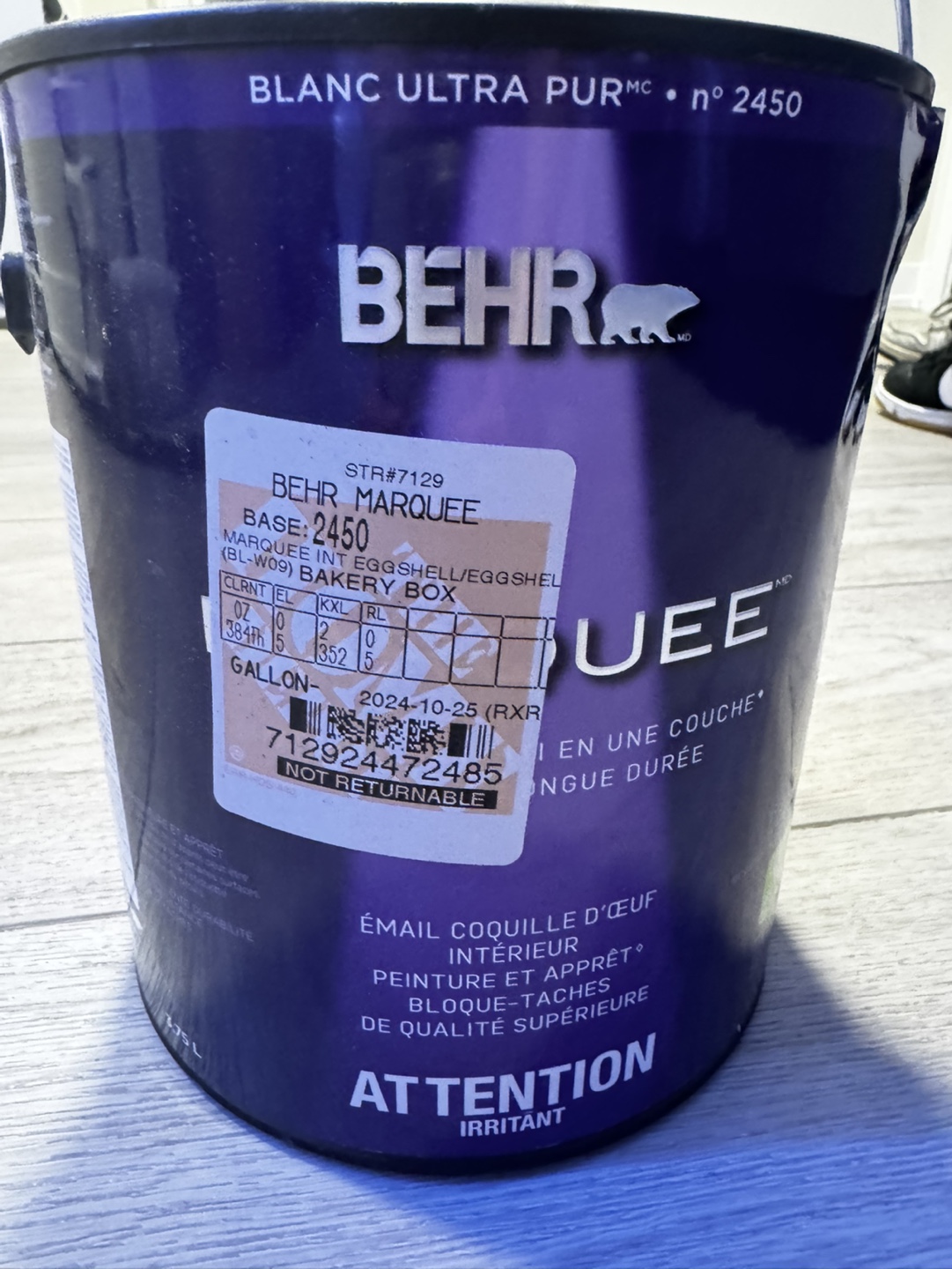 Bucket of Behr Paint (unopened) - Bakery Box
