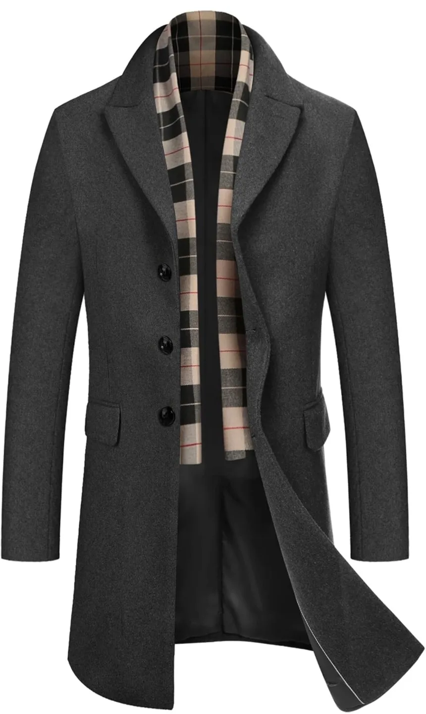 Men's  Overcoat Winter Warm  Trench Coat thumbnail