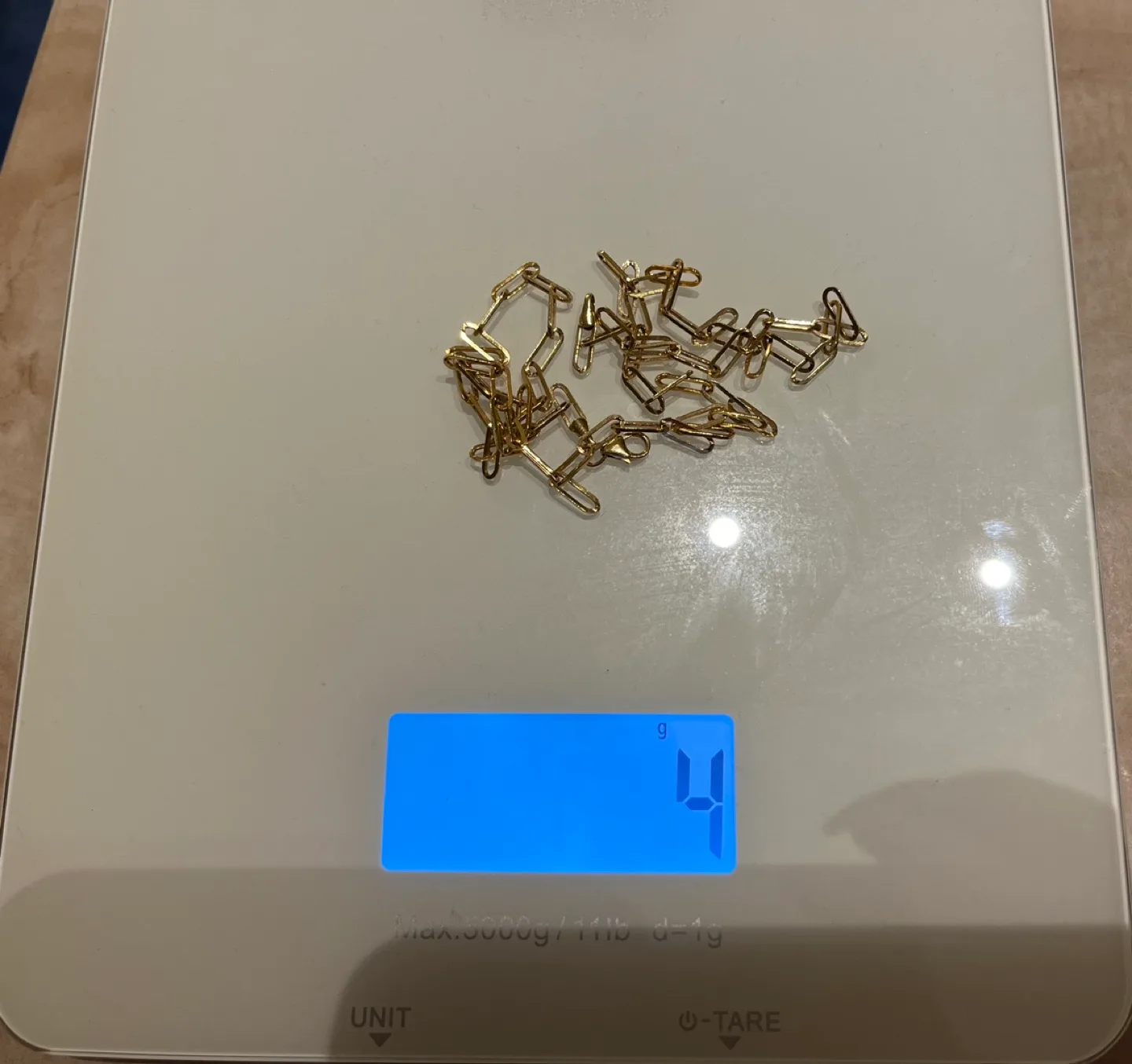 14K paper clip gold chain necklace image indicator(3)