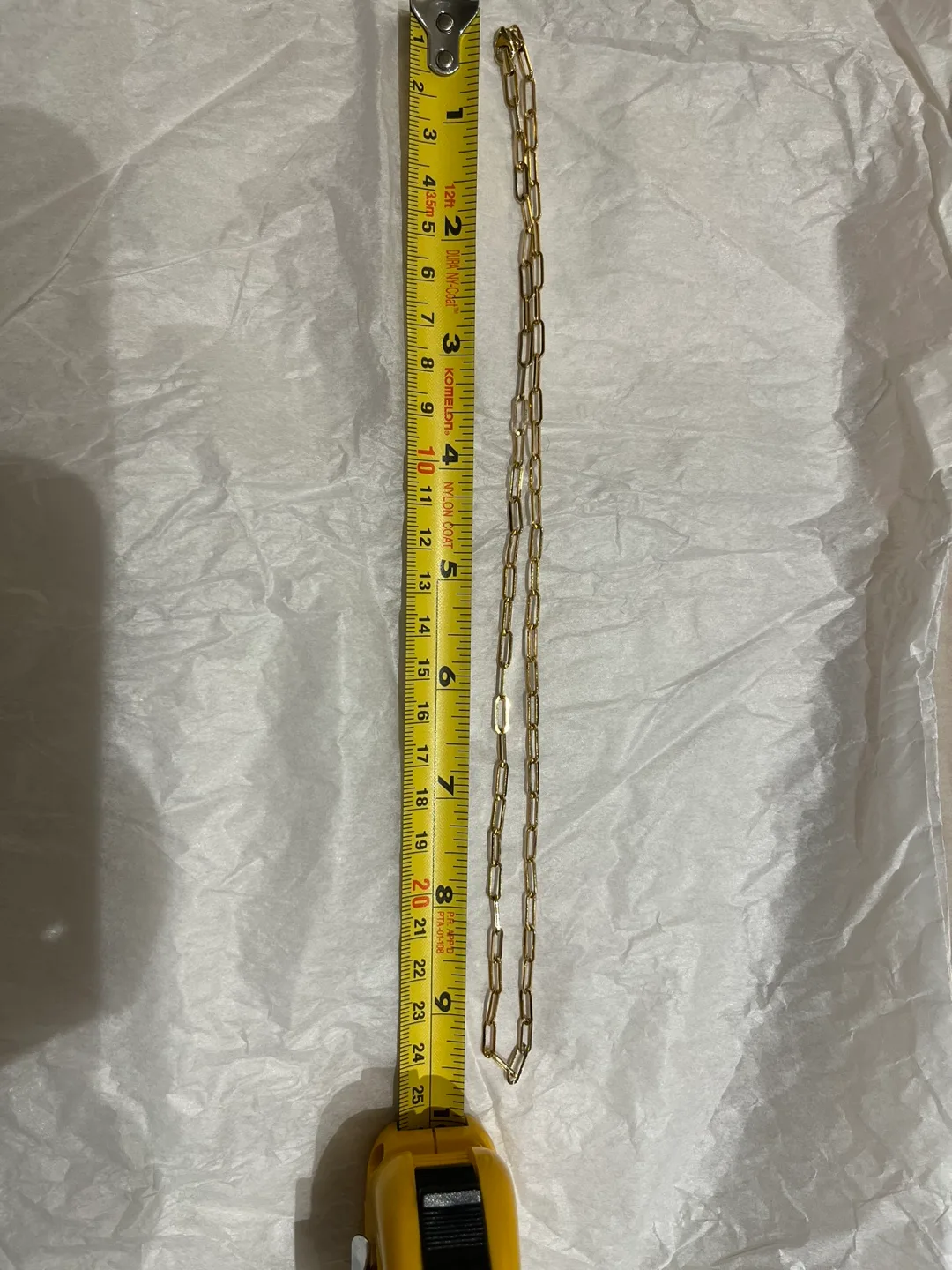 14K paper clip gold chain necklace image indicator(4)