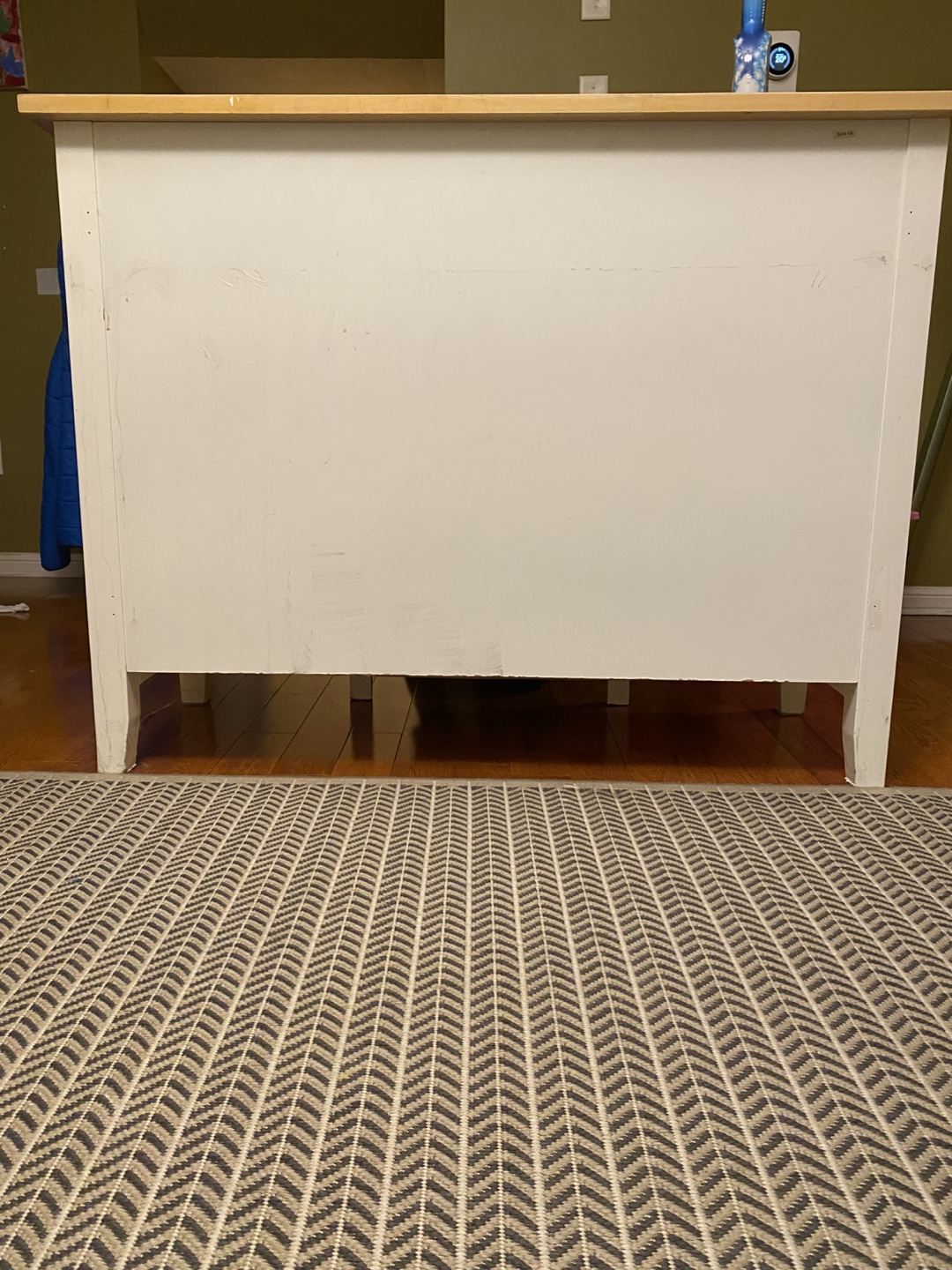 White Kitchen Island with Butcher Block Top - photo 4