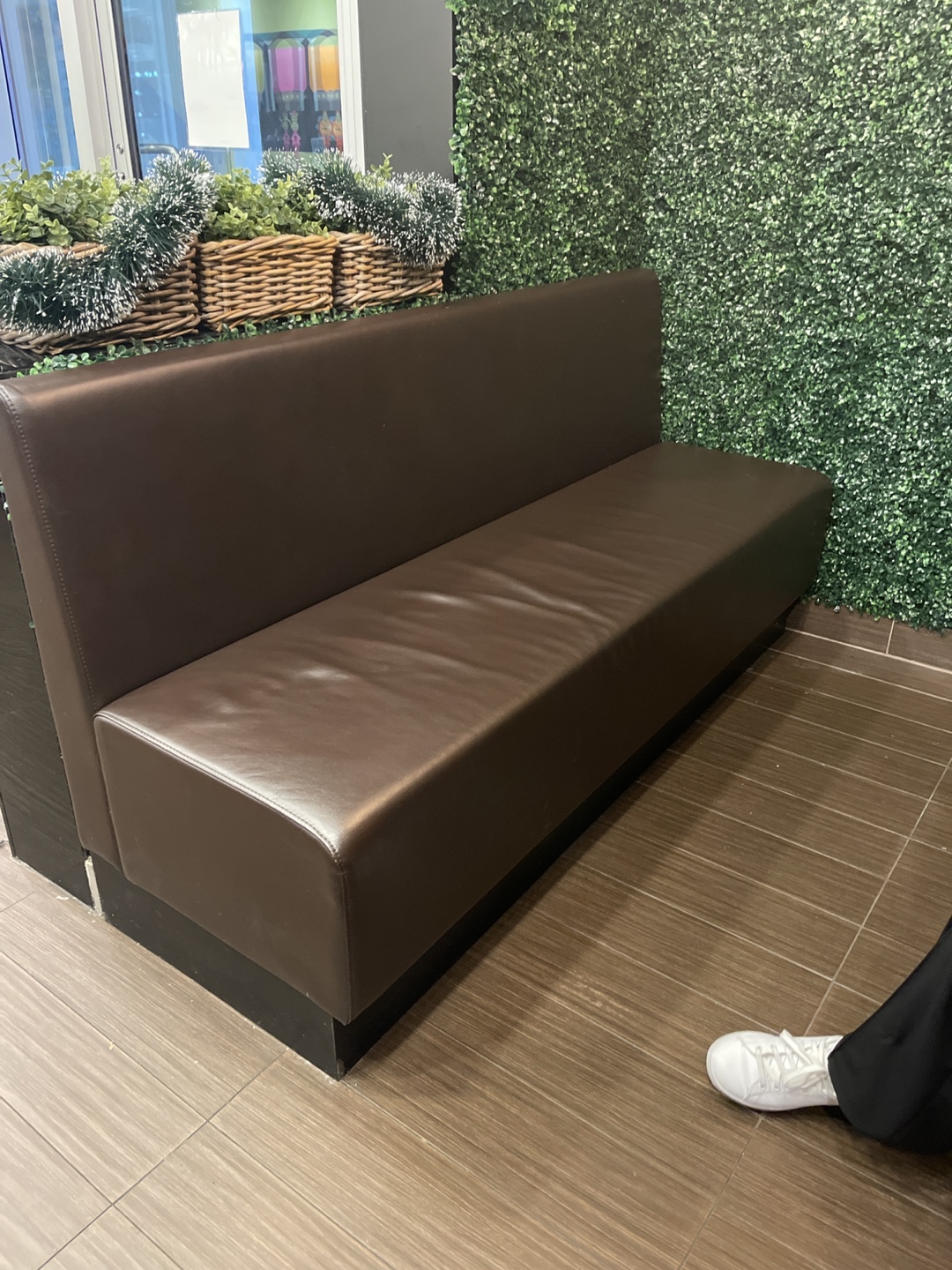 Two Brown Restaurant Booth Seats