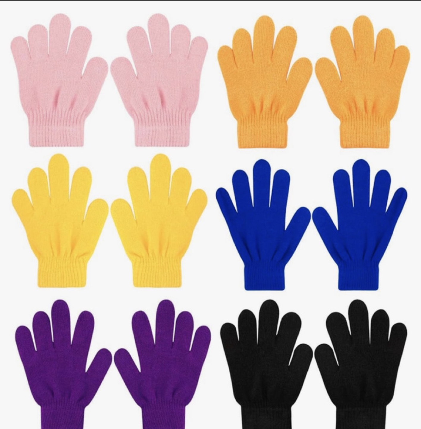 6 pairs kids magic Knitted Gloves, new