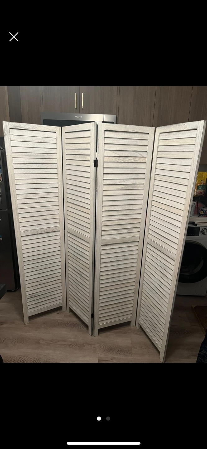 White Wooden Room Divider