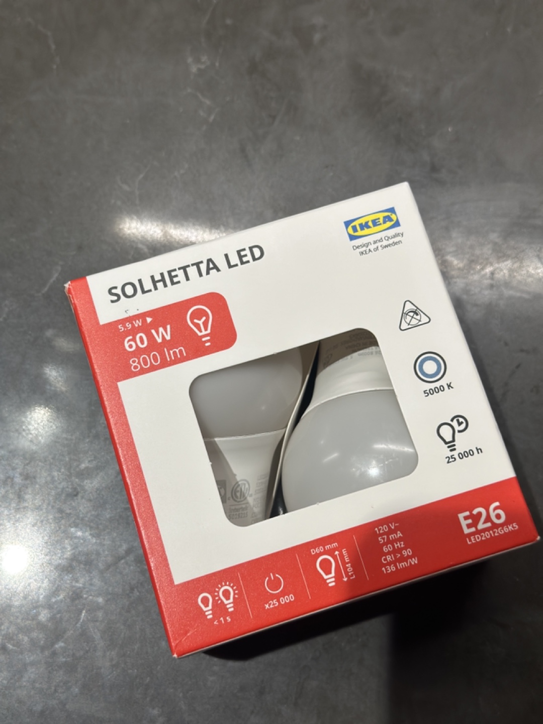 IKEA SOLHETTA LED Light Bulbs - 2 Pack