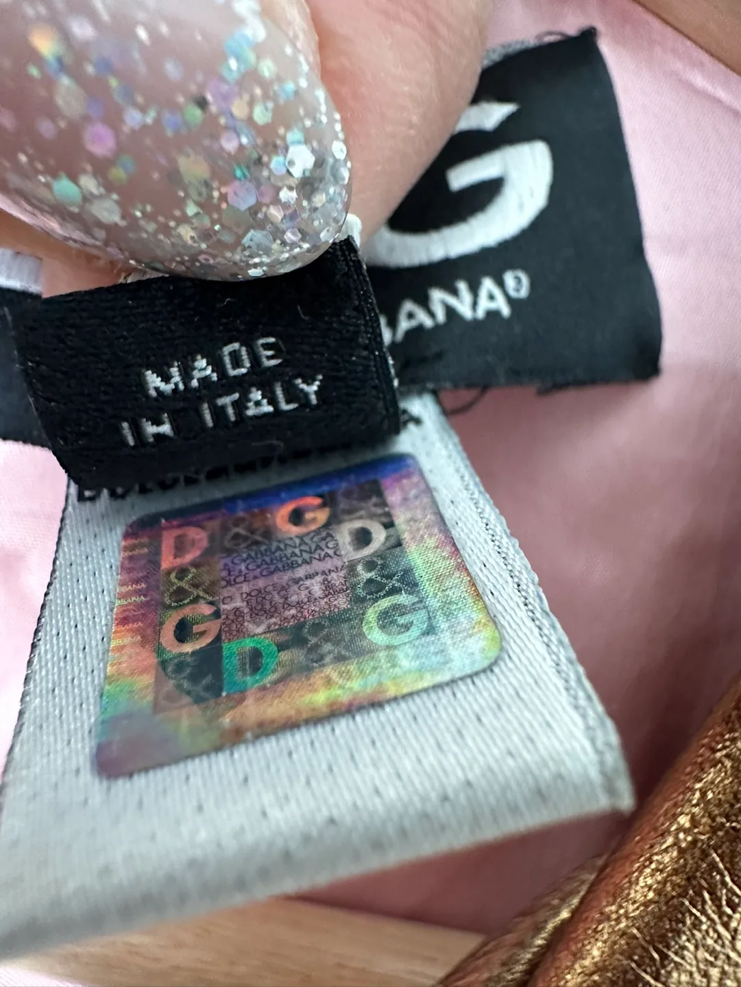 D&G Gold Leather Jacket size 40 Authentic image indicator(5)