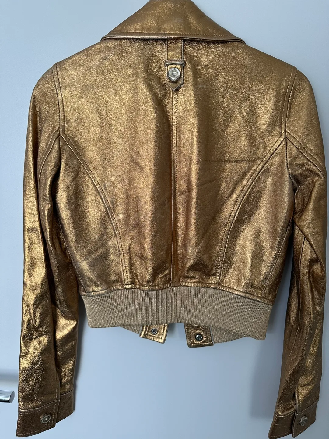 D&G Gold Leather Jacket size 40 Authentic image indicator(7)