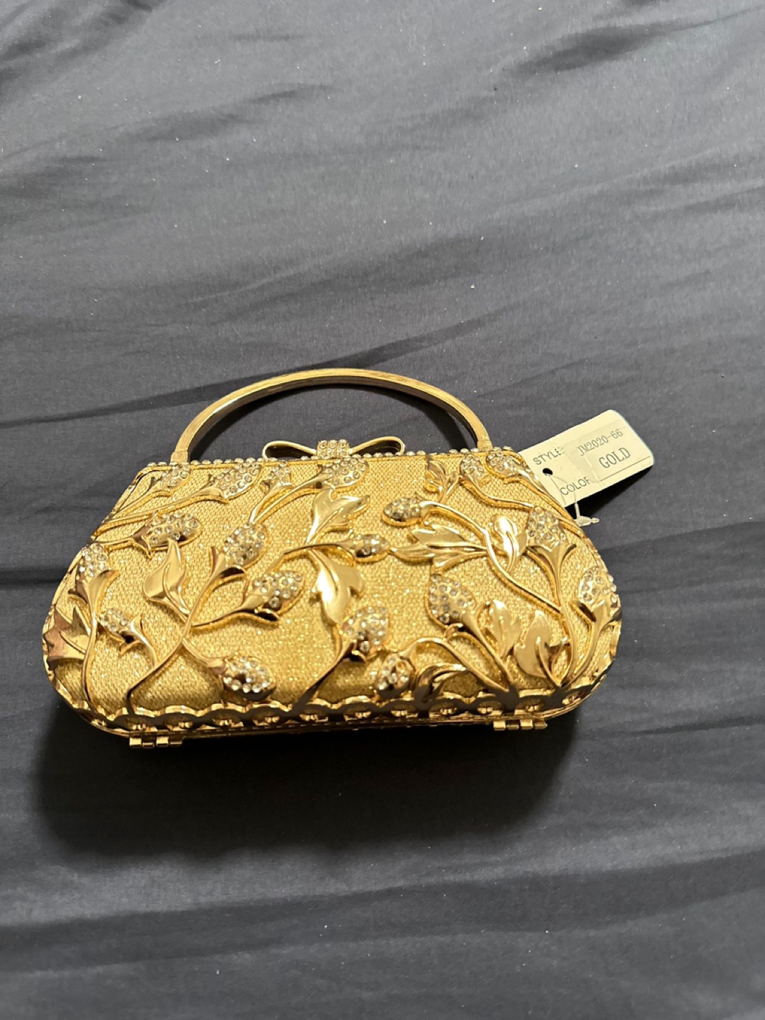 Gold Clutch with Rhinestones