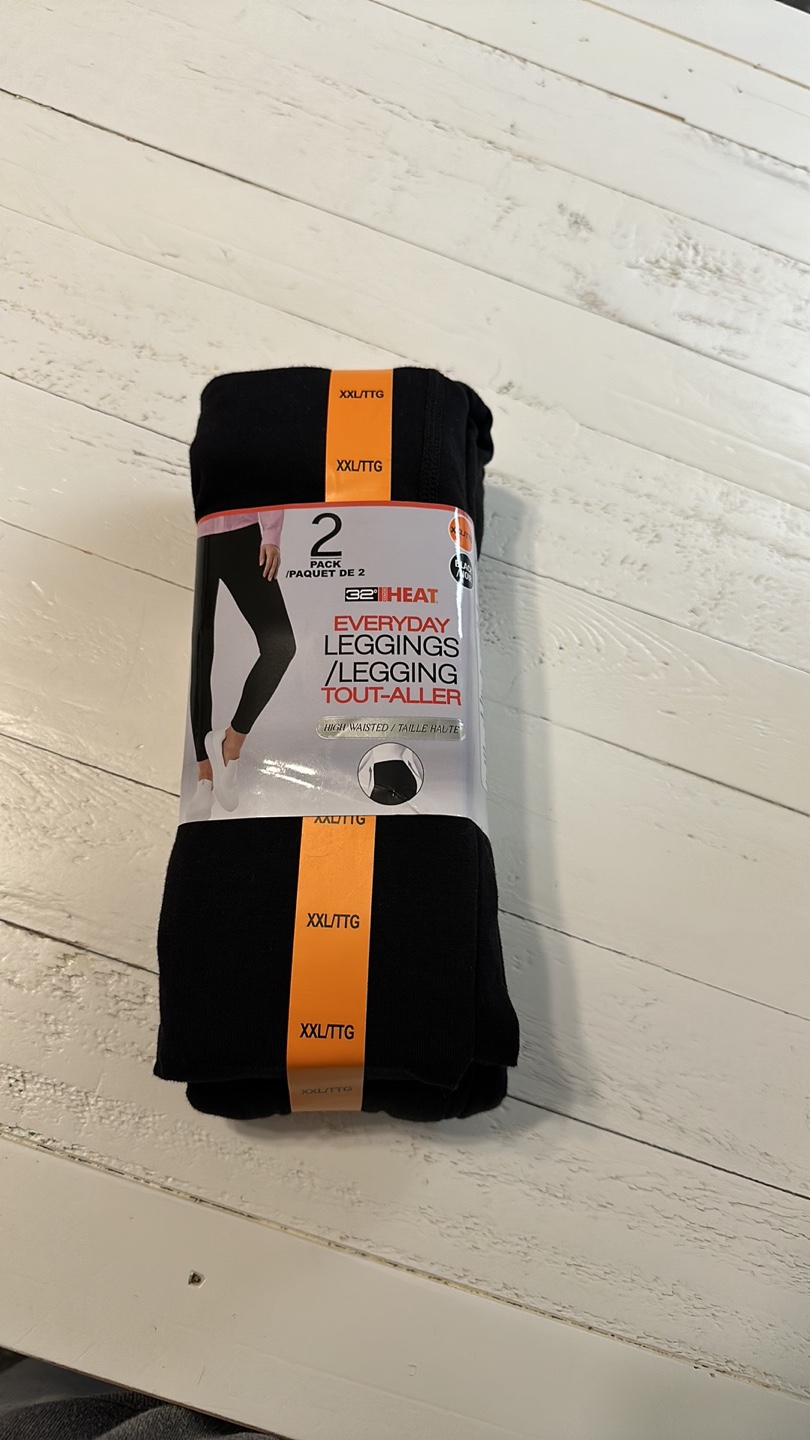 2 Pack 32 Degrees Heat Everyday Leggings, Size XXL