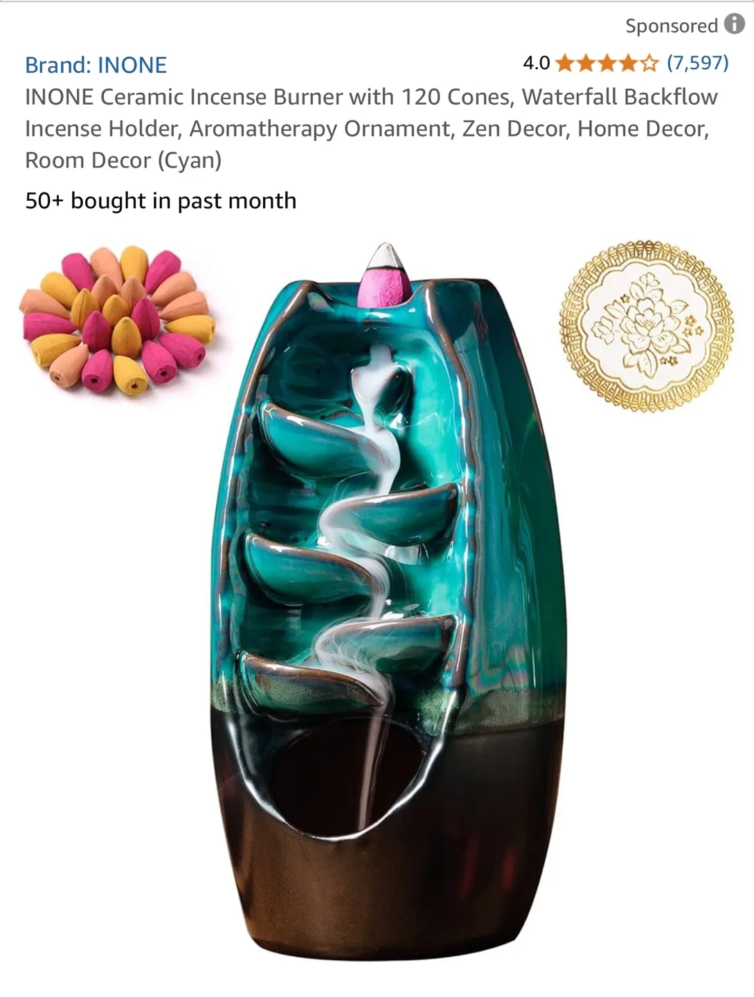 INONE Waterfall Backflow Incense Burner image indicator(2)