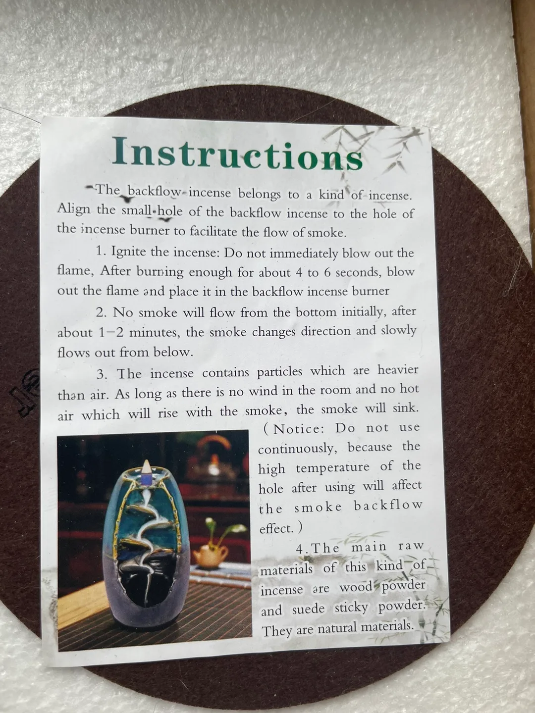 INONE Waterfall Backflow Incense Burner image indicator(9)