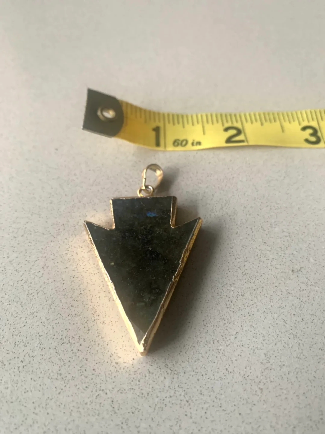 Gold Arrow Pendant with Labradorite gemstone crystal image indicator(2)