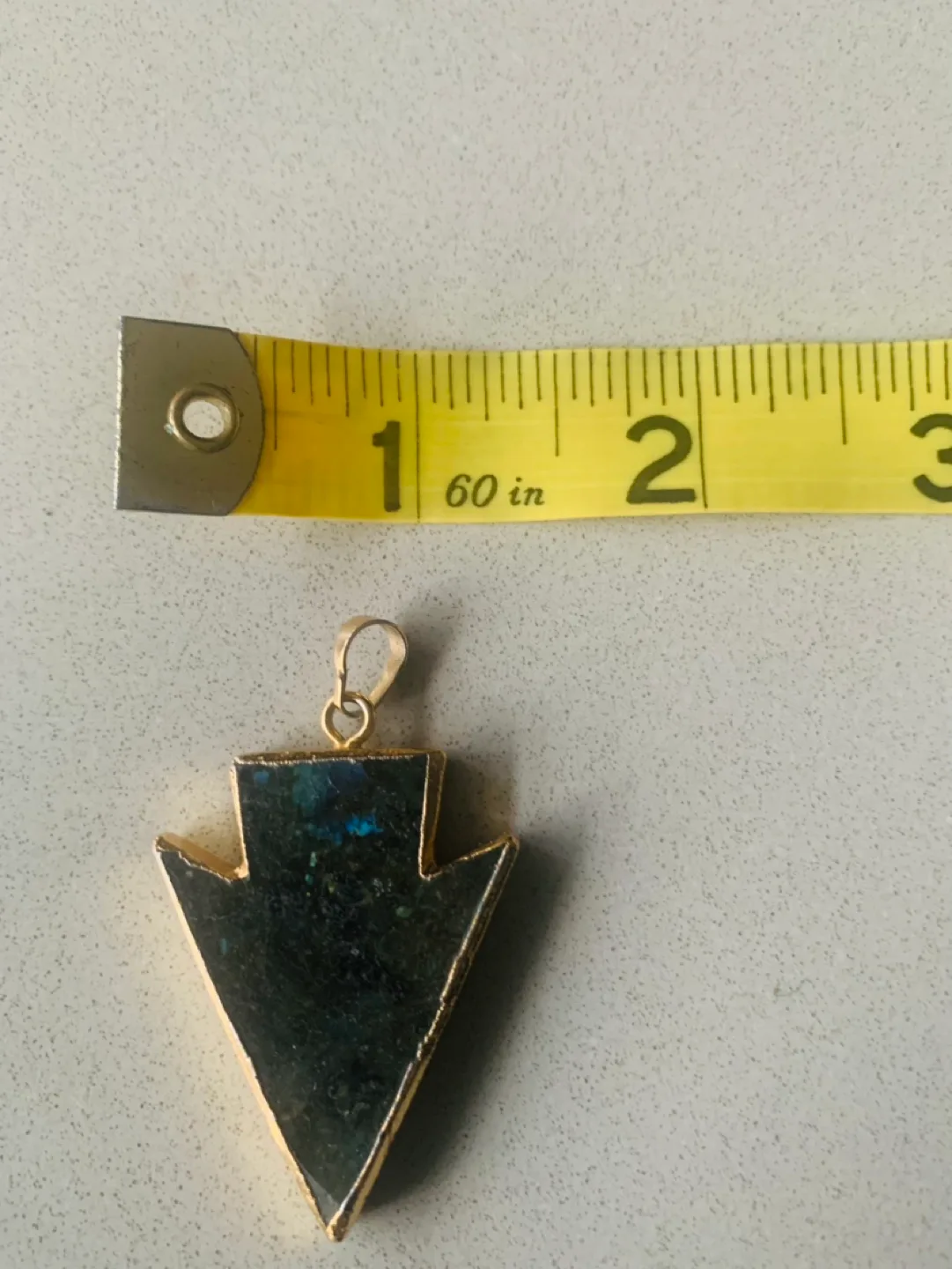 Gold Arrow Pendant with Labradorite gemstone crystal image indicator(3)