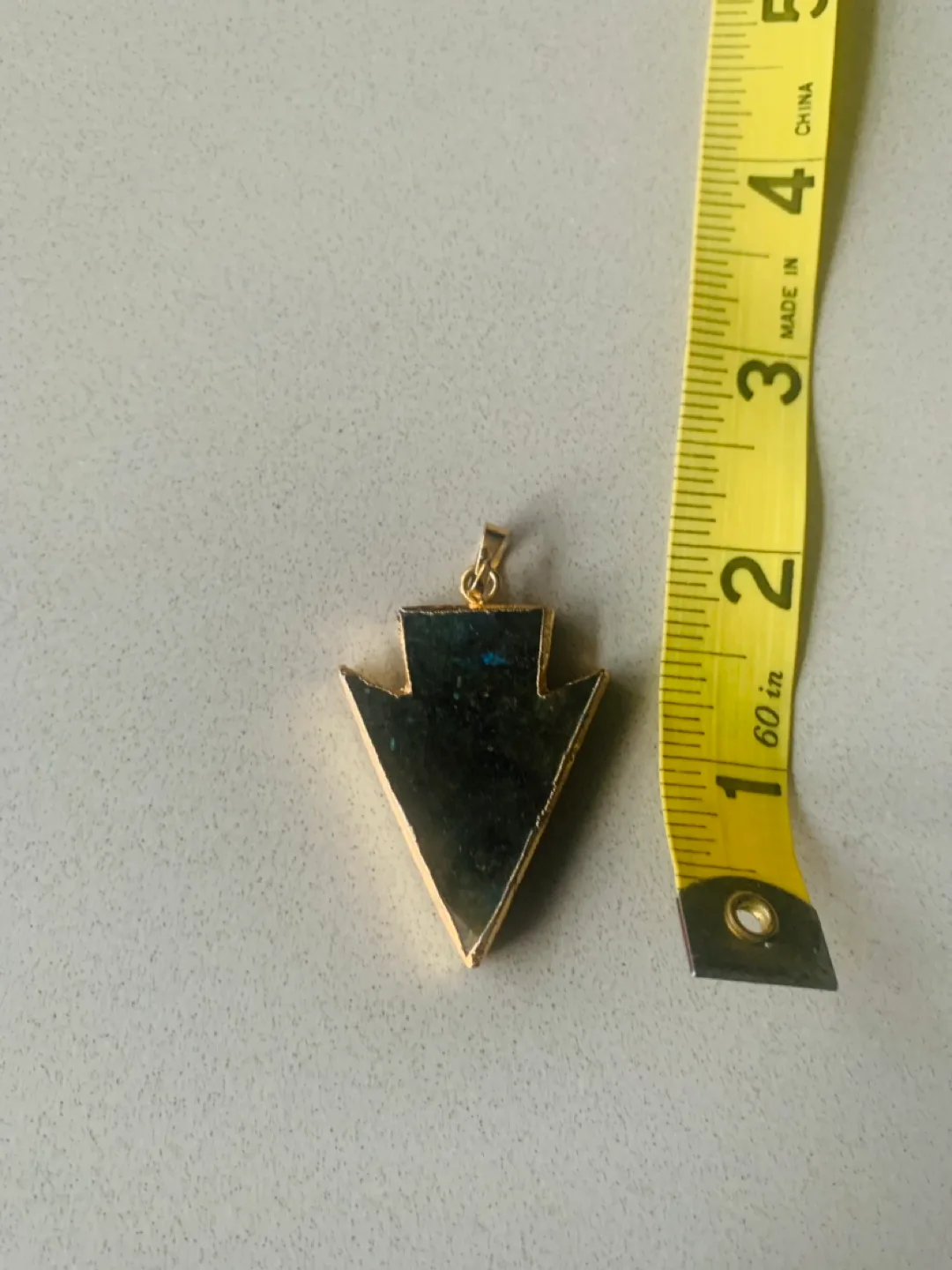 Gold Arrow Pendant with Labradorite gemstone crystal image indicator(4)