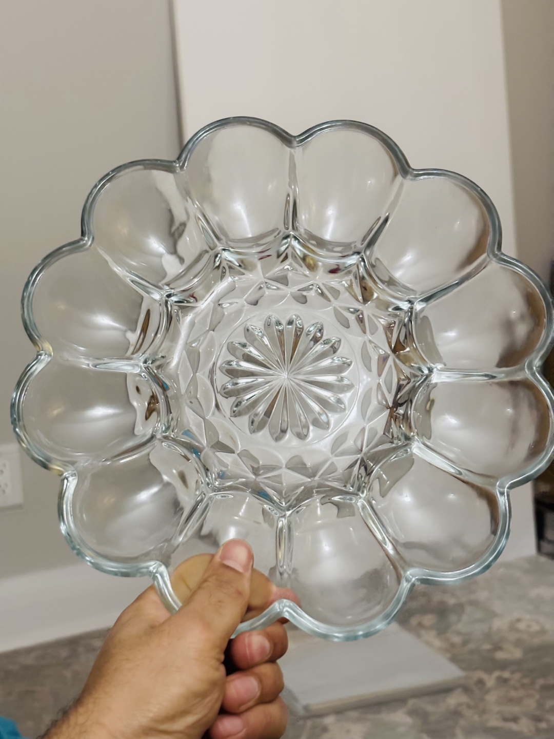 Vintage Glass Egg Plate