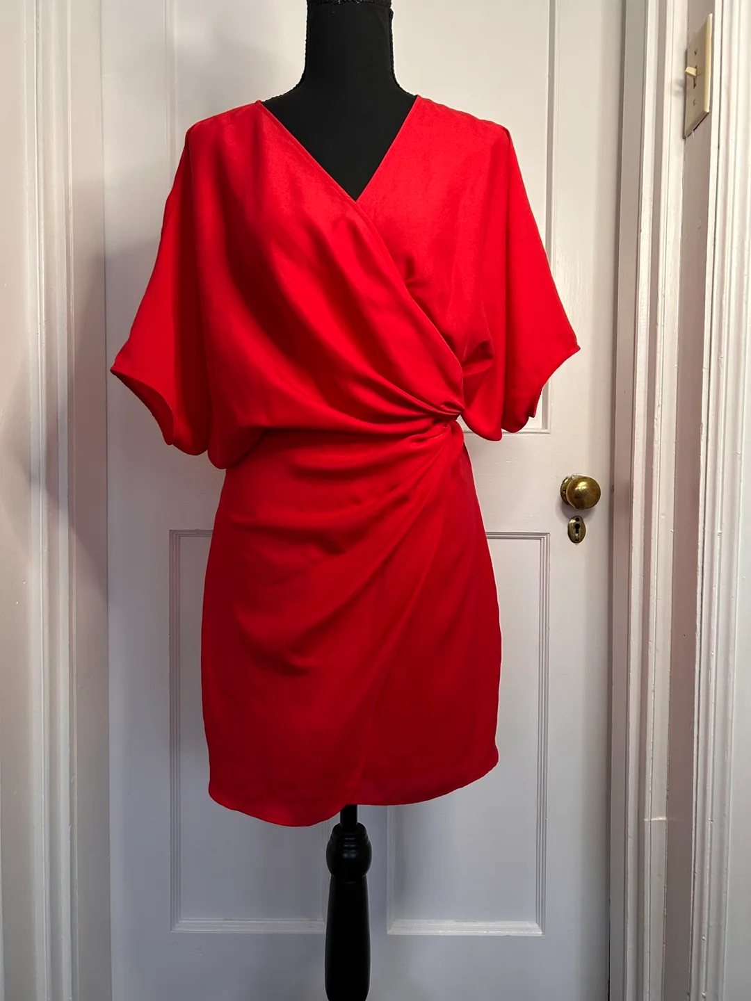 Red Wrap Kimono Style Dress by Marciano thumbnail